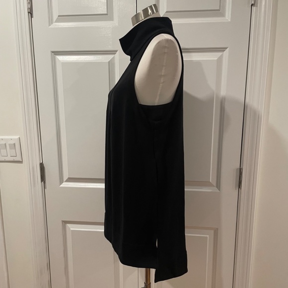 New FREE PEOPLE Mod black crepe a line open back  dress tunic  S - Picture 5 of 5